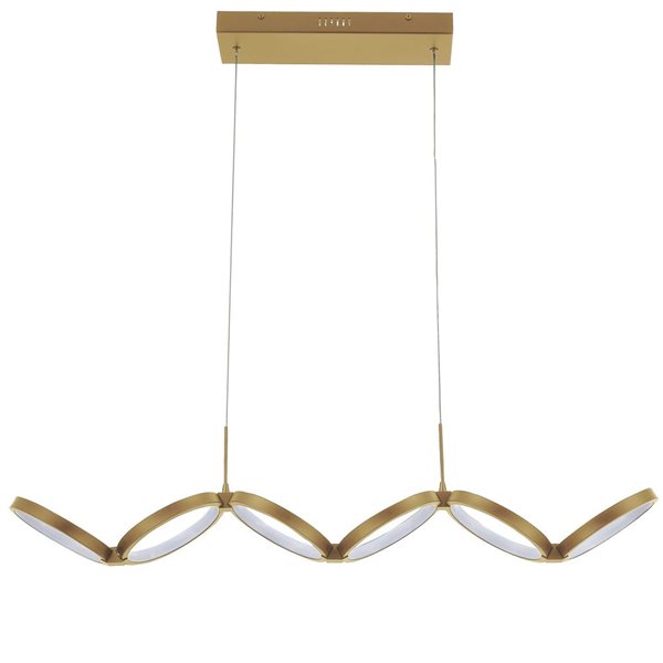 Dainolite Philo LED 50 W Aged Brass Horizontal Pendant with White Silicone Diffuser