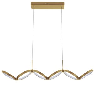 Dainolite Philo LED 50 W Aged Brass Horizontal Pendant with White Silicone Diffuser