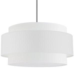 Dainolite Priya 4-Light 30-in dia Polished Chrome Pendant - White Shade