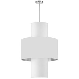 Dainolite Patrona 4-Light Polished Chrome Pendant with Silver/White Shades