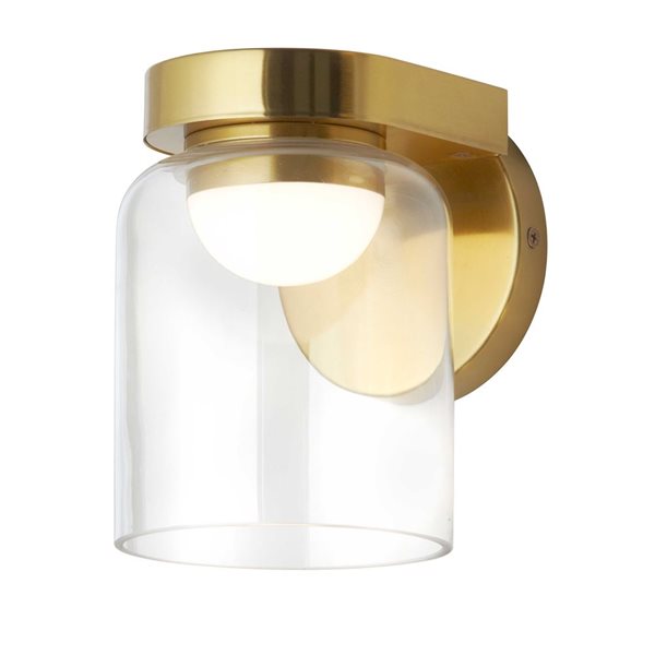 Dainolite Nadine 10 W LED Clear Glass Wall Sconce - Aged Brass