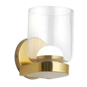 Dainolite Nadine 10 W LED Clear Glass Wall Sconce - Aged Brass