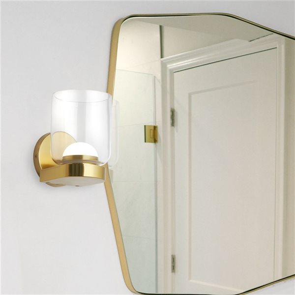 Dainolite Nadine 10 W LED Clear Glass Wall Sconce - Aged Brass