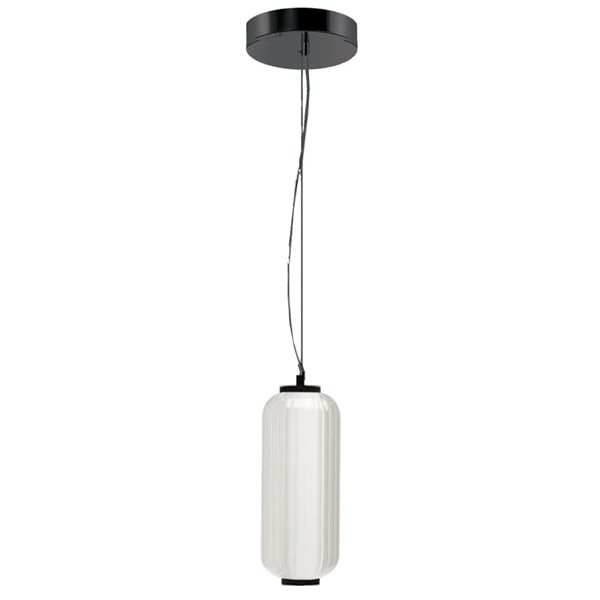 Dainolite Ramona 10 W LED Matte Black Pendant - Clear Fluted Glass