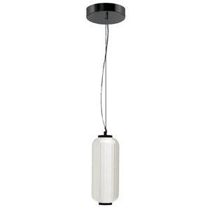 Dainolite Ramona 10 W LED Matte Black Pendant - Clear Fluted Glass