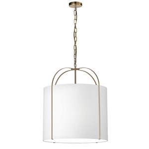 Dainolite Quincy 3-Light Gold Pendant - White Shade