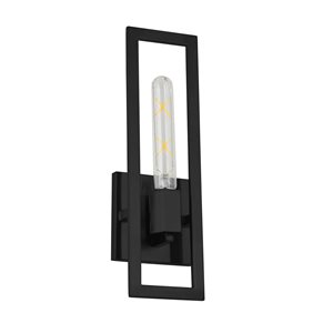 Dainolite Wisteria 1-Light Matte Black Wall Sconce