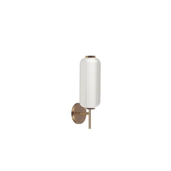 Dainolite Ramona 10 W LED Aged Brass Wall Sconce - Clear Fluted Glass