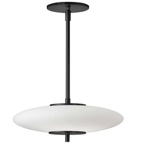 Dainolite Maddie 20 W LED Opal White Glass Pendant - Matte Black