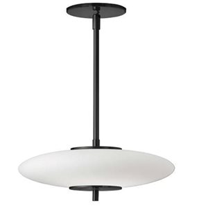 Dainolite Maddie 20 W LED Opal White Glass Pendant - Matte Black