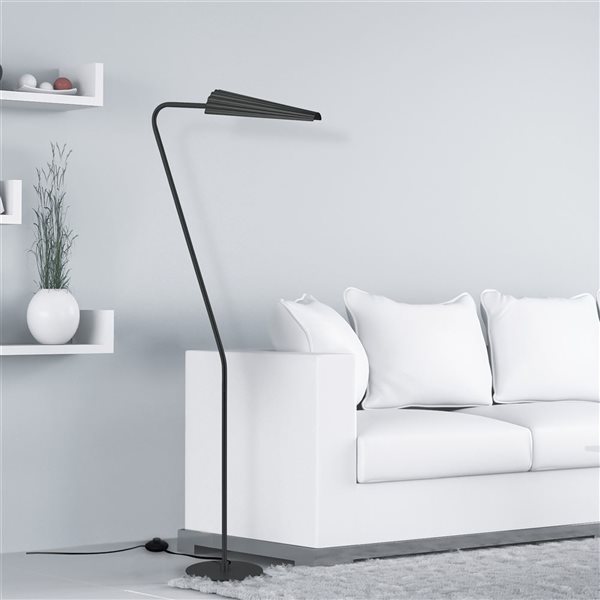 Dainolite Cassie 53-in H Matte Black 1-Light Incandescent Floor Lamp