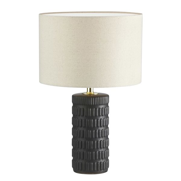 Dainolite Felicity 1-Light-Beige Shade Table Lamp - Matte Black Finish