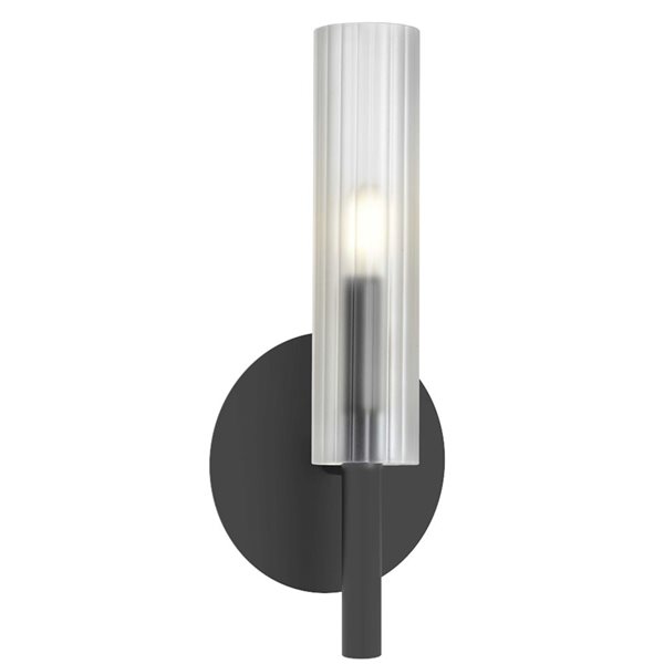 Dainolite Wand 1-Light Frosted Glass Wall Sconce - Matte Black