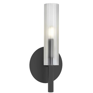 Dainolite Wand 1-Light Frosted Glass Wall Sconce - Matte Black