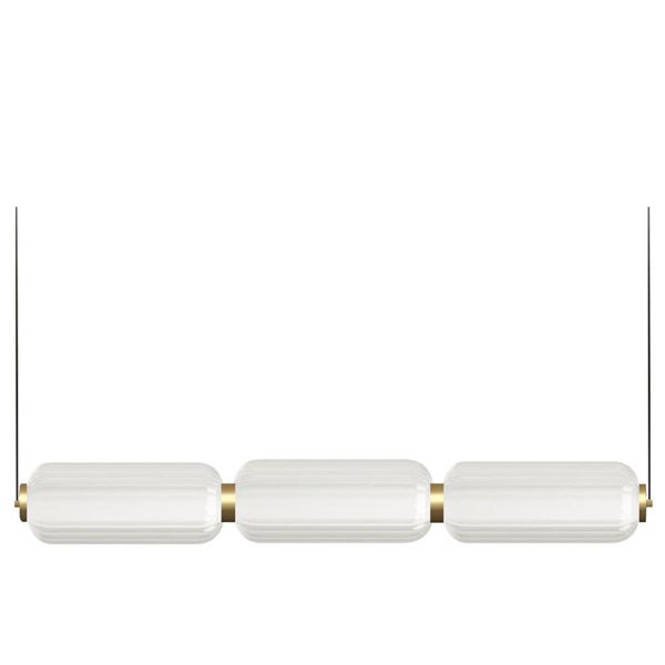 Dainolite Ramona 30 W LED Clear Fluted Glass Horizontal Pendant - Aged Brass