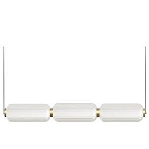 Dainolite Ramona 30 W LED Clear Fluted Glass Horizontal Pendant - Aged Brass