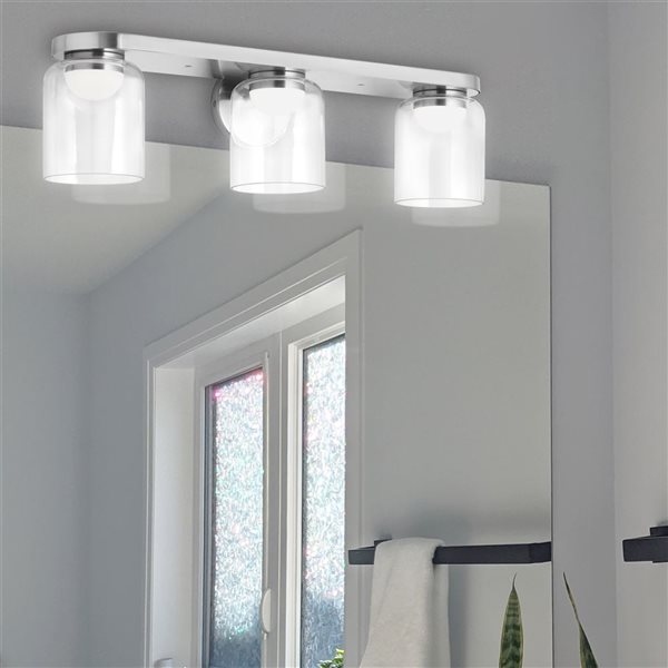 Dainolite Nadine 30 W LED Polished Chrome Vanity Light Fixture - Clear Glass
