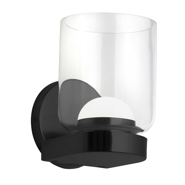 Dainolite Nadine 10 W Clear Glass LED Wall Sconce - Matte Black