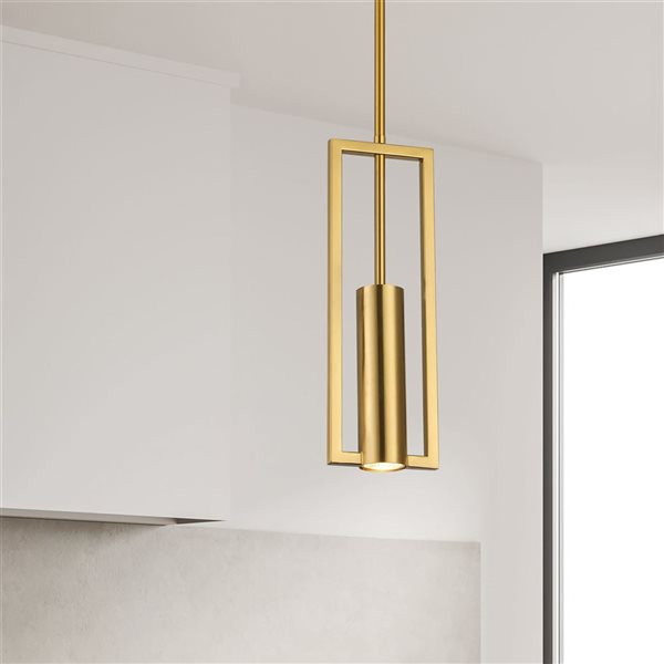 Dainolite Pauline 1-Light Aged Brass Pendant