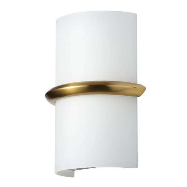 Dainolite Wallace 14 W Opal White Glass Wall Sconce - Aged Brass