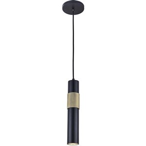 Suspension à 1 lumière Passwell de Dainolite, noir mat/laiton patiné