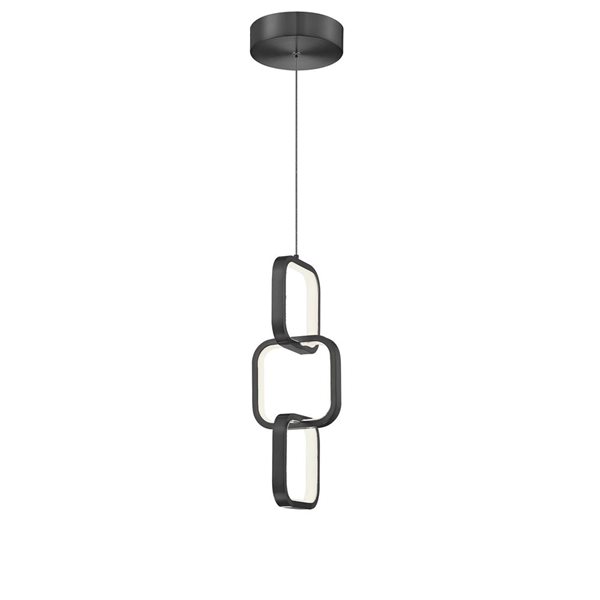 Dainolite Patsy 20 W LED Matte Black Pendant - White Silicone Diffuser