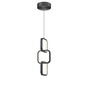 Dainolite Patsy 20 W LED Matte Black Pendant - White Silicone Diffuser