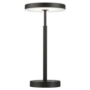 Lampe de table noir sablé Francine de Dainolite 10 W, diffuseur en acrylique blanc