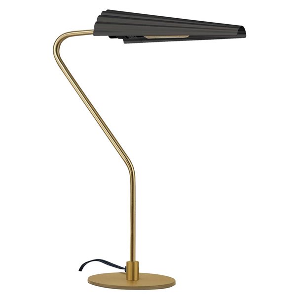 Dainolite Cassie 1-Light Incandescent Table Lamp - Aged Brass/Matte Black