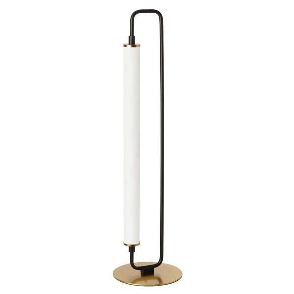 Dainolite Freya 1-Light LED White Acrylic Shade Table Lamp - Matte Black/Aged Brass