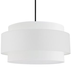 Luminaire suspendu Priya de Dainolite à 4 lumières de 30 po de diamètre noir mat, abat-jour blanc