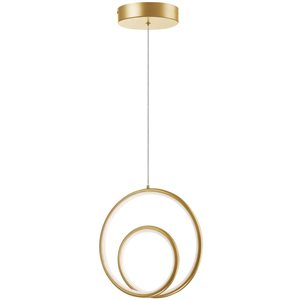 Dainolite Gabriel LED 22 W Aged Brass Pendant - White Silicone Diffuser