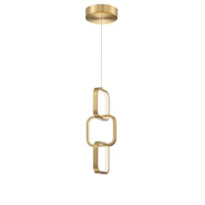 Dainolite Patsy 20 W LED Aged Brass Pendant - White Silicone Diffuser