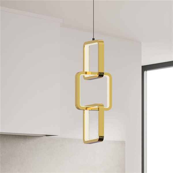 Dainolite Patsy 20 W LED Aged Brass Pendant - White Silicone Diffuser