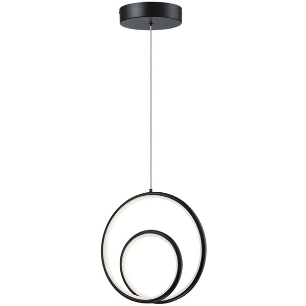 Dainolite Gabriel 22 W LED Matte Black Pendant - White Silicone Diffuser