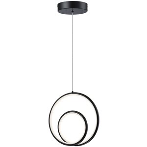 Dainolite Gabriel 22 W LED Matte Black Pendant - White Silicone Diffuser