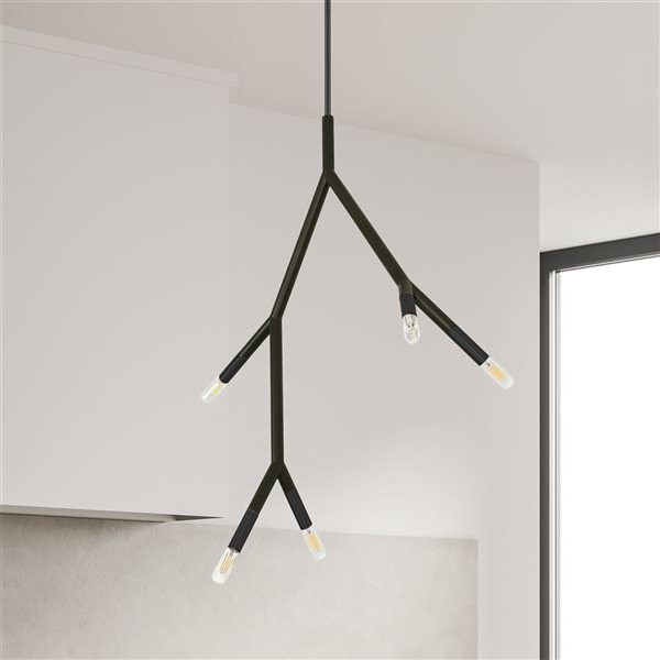 Dainolite Morgan 5-Light Pendant - Matte Black Finish