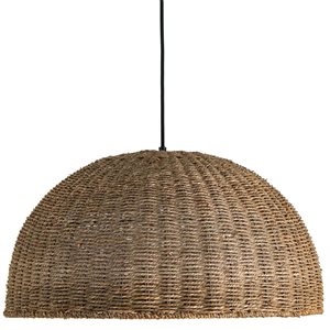 Dainolite Pourel 3-Light Large Matte Black Pendant - Natural Shade