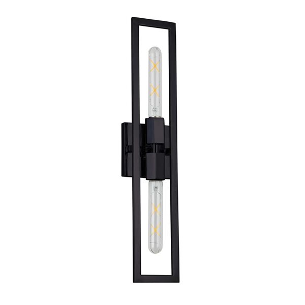 Dainolite Wisteria 2-Light Matte Black Short Wall Sconce