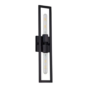 Dainolite Wisteria 2-Light Matte Black Short Wall Sconce