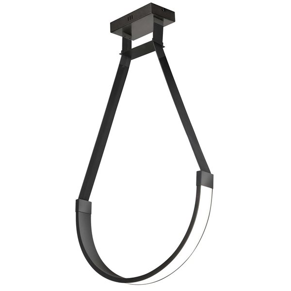 Dainolite Regan 30 W LED Matte Black Pendant - White Silicone Diffuser