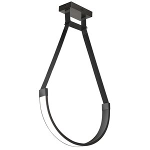 Dainolite Regan 30 W LED Matte Black Pendant - White Silicone Diffuser