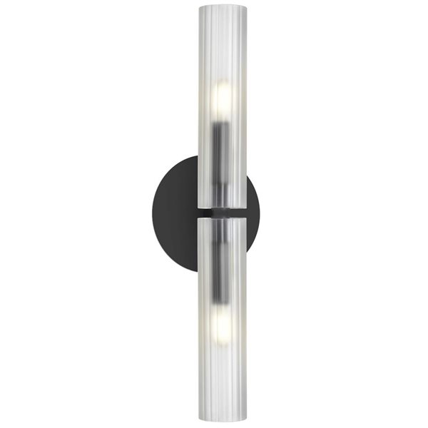 Dainolite Wand 2-Light Matte Black Wall Sconce - Frosted Glass