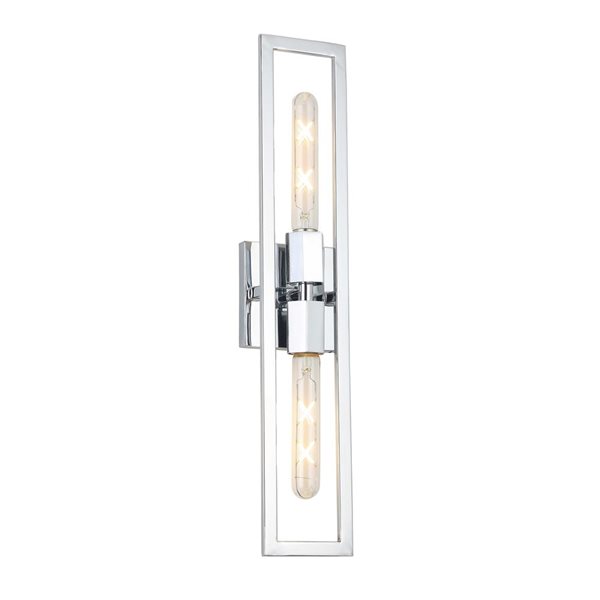 Dainolite Wisteria 2-Light Short Wall Sconce - Polished Chrome