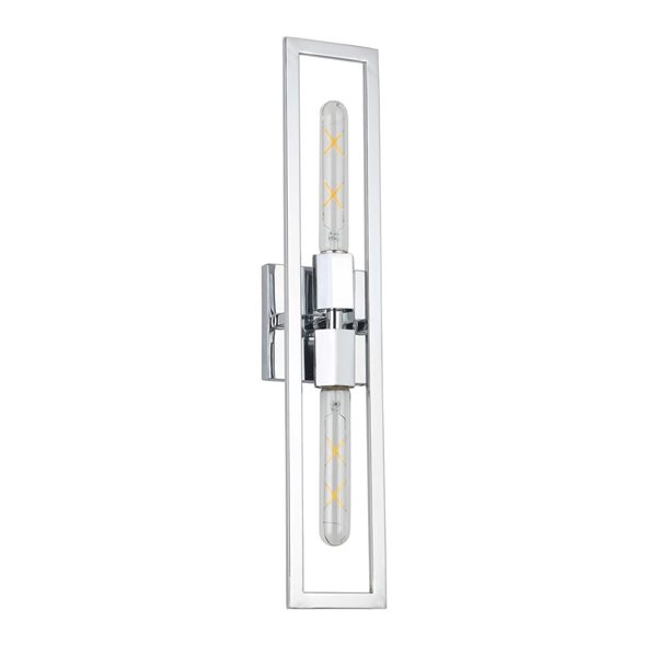 Dainolite Wisteria 2-Light Short Wall Sconce - Polished Chrome