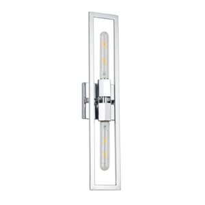 Dainolite Wisteria 2-Light Short Wall Sconce - Polished Chrome