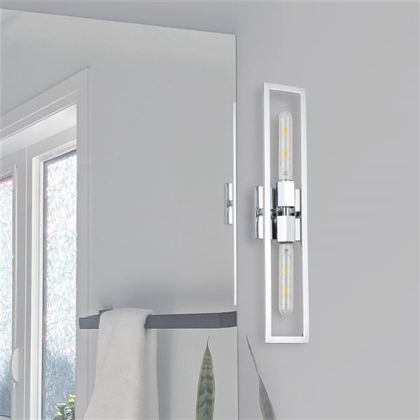 Dainolite Wisteria 2-Light Short Wall Sconce - Polished Chrome