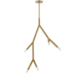 Dainolite Morgan 5-Light Aged Brass Pendant