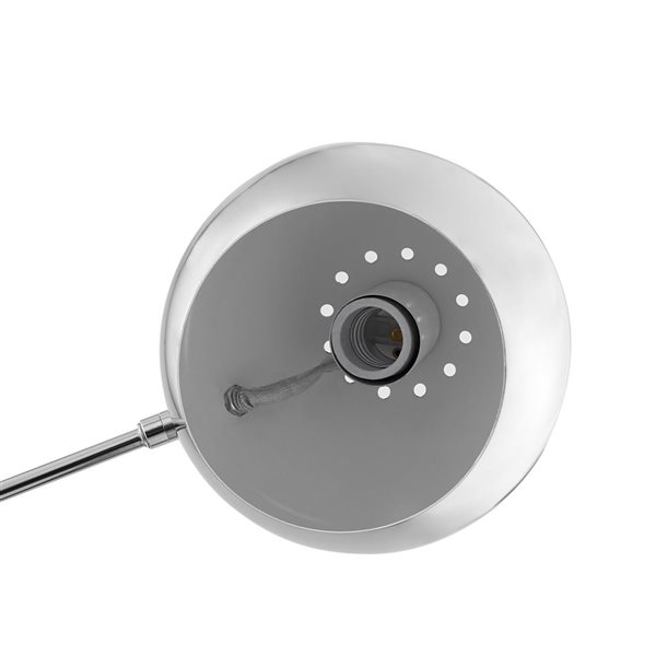 Inspired Home Citlalli Table Lamp, 5ft Power Cord, Marble Stone Base, Chrome