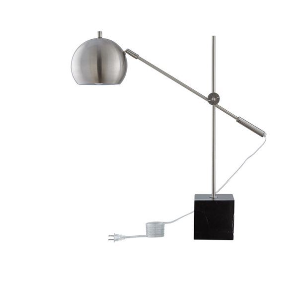 Inspired Home Citlalli Table Lamp, 5ft Power Cord, Marble Base, Stainless Steel
